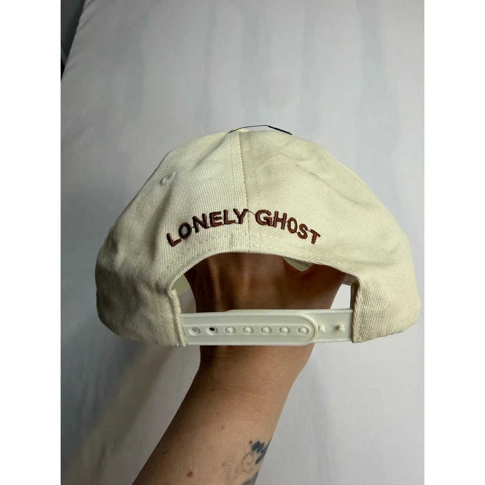 Lonely Ghost Rearing Horse Logo Snapback Hat Cream Tan One Size Streetwear Cap